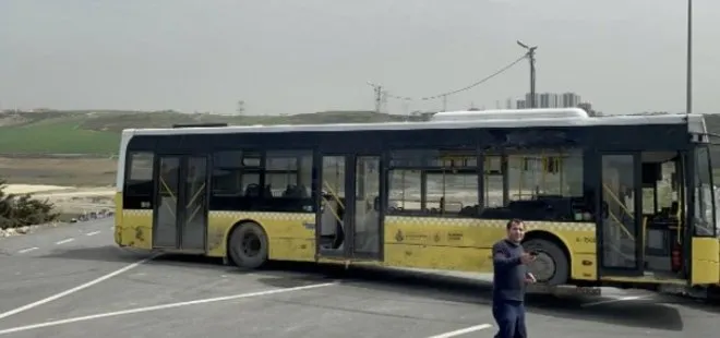 Başakşehir’de  İETT otobüsü park halindeyken aniden hareket ederek şarampole yuvarlandı