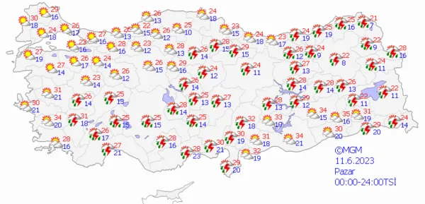 1686236096204.png Güneşli havalara bir süre veda! Kuvvetli sağanak yağış yolda! Meteoroloji'den çok sayıda ile uyarı... - 6