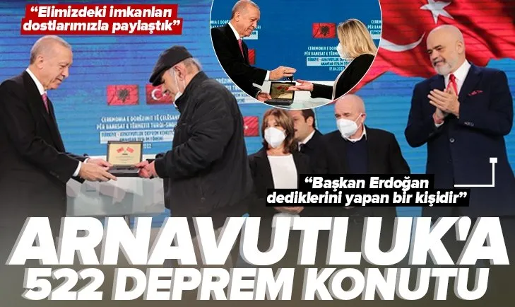 Son dakika: Başkan Erdoğan’dan Arnavutluk’ta deprem konutları teslim töreninde önemli açıklamalar
