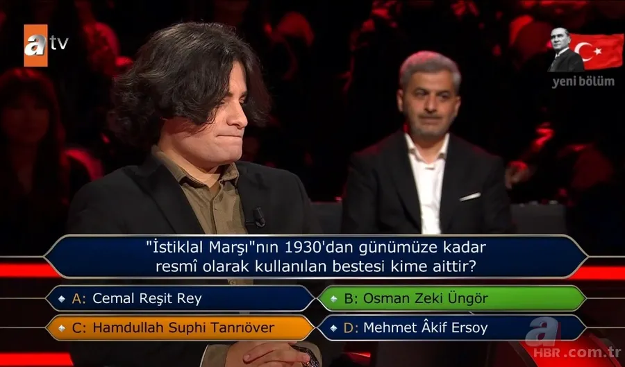 Milyoner'de şaşkına çeviren anlar! "Edebiyata ilgim var" dedi İstiklal Marşı sorusunda elendi 7