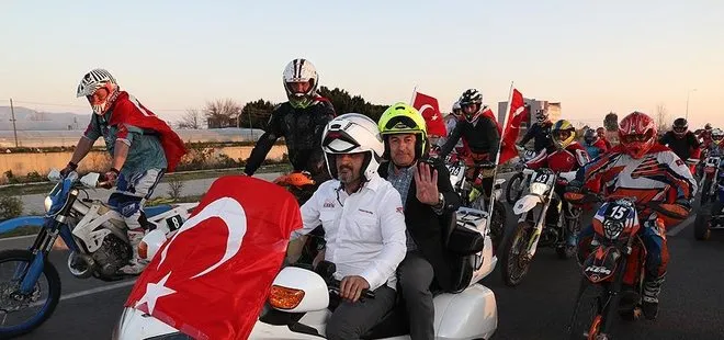 Dışişleri Bakanı Çavuşoğlu’nu 60 motosikletli karşıladı