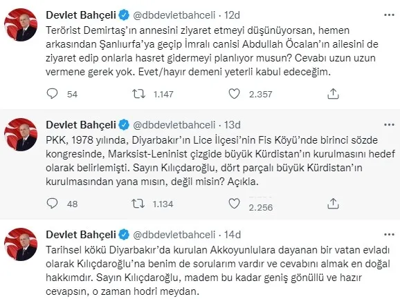 MHP Genel Başkanı Devlet Bahçeli’den Kılıçdaroğlu’na çok sert sözler: Kürdistan’ın kurulmasından yana mısın değil misin?