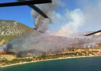 İzmir Karaburun'da yangın çıktı!
