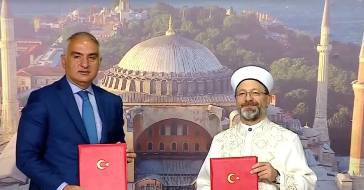 Son dakika: Ayasofya Camii için iş birliği protokolü imzalandı! Kültür Bakanı Ersoy, Başkan Erdoğan'ın talimatını duyurdu ve müjde verdi