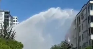 6 katlı binanın boyunu geçti! Korkuyla kaçtılar!