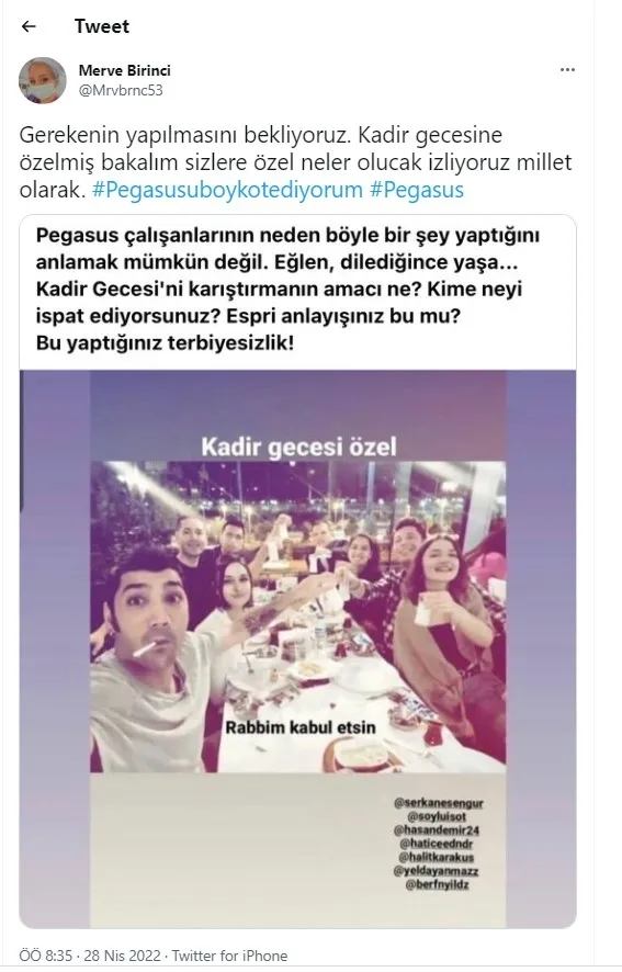 Pegasus çalışanlarından İslam inancına büyük saygısızlık! Kadir Gecesi çileden çıkaran paylaşım