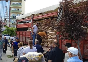 Tarlasında yetiştirdi vatandaşa dağıttı!