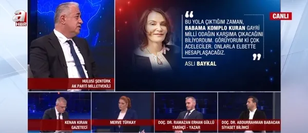 AK Parti Milletvekili Hulusi Şentürk’ten Aslı Baykal açıklaması: Bizim kapımız herkese açık