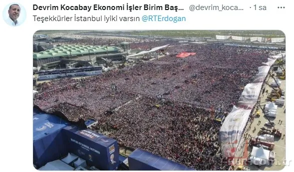 Başkan Recep Tayyip Erdoğan’dan “Teşekkürler İstanbul” mesajı! “Tweet altında paylaşalım…”
