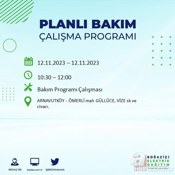 İstanbul’da pazar günü elektrik kesintisi! Tam 13 ilçede yaşanacak! İşte o mahallelerin listesi...