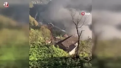 Rize’de şantiyesinde korkutan yangın