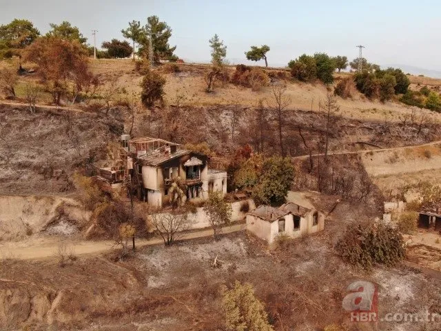 Antalya Manavgat’taki yangında yok olan Kalemler Mahallesi görüntülendi
