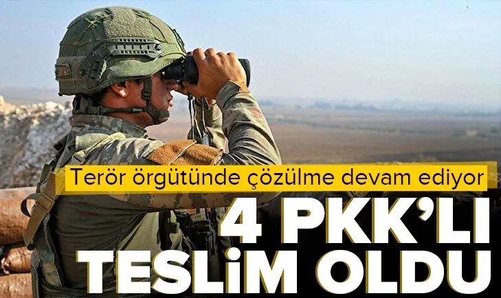 Son dakika: İçişleri Bakanlığı açıkladı: 4 PKK’lı teslim oldu