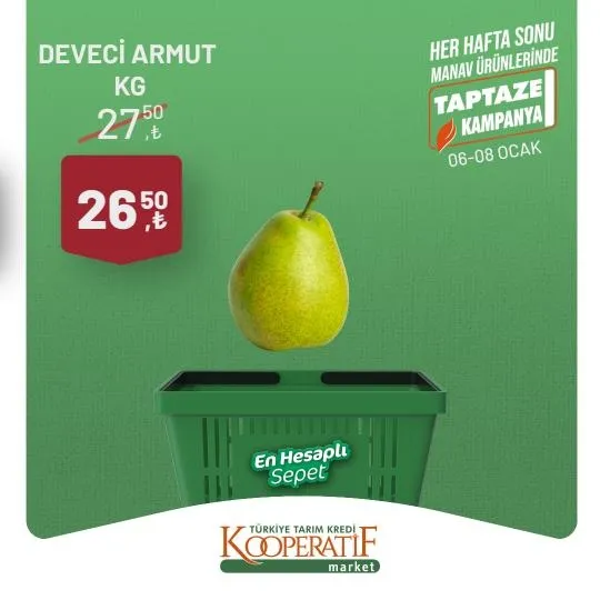 Tarım Kredi Market 11 Ocak indirim kataloğu: TK’da Kuru Soğan 7,50 TL, Portakal 12,50 TL, Limon 13,90 TL, Salatalık 22,90 TL, Yerli Muz 26,70 TL’den satışta