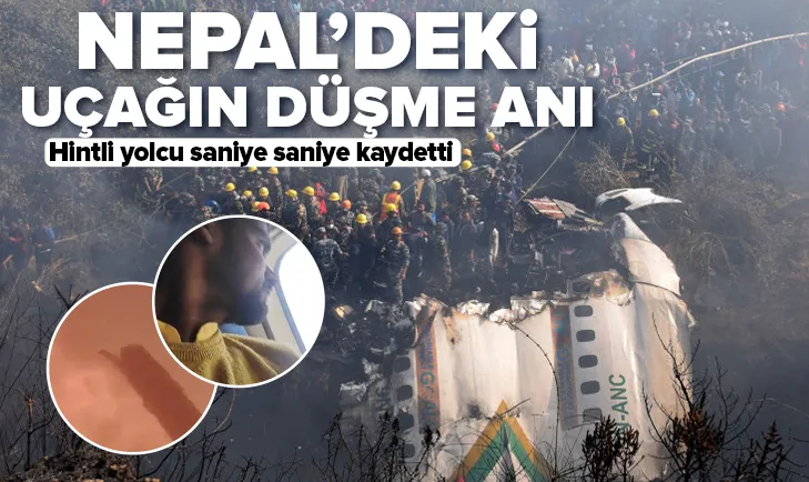 Nepaldeki uçağın düşme anı