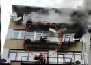 Yangın paniği! Balkondan atlamak istedi