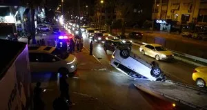 Taklalar atan araçtan burnu bile kanamadan çıktı