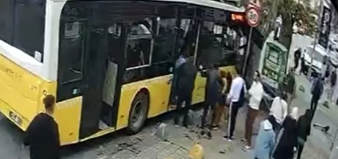 İETT otobüsü ağaca çarptı! Yaralılar var! İşte kaza anı...