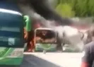 Turist taşıyan 6 otobüs böyle yandı
