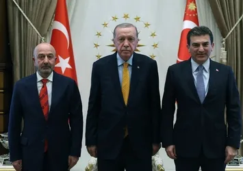 Külliye'de önemli kabul! Başkan Erdoğan OYAK heyeti ile görüştü