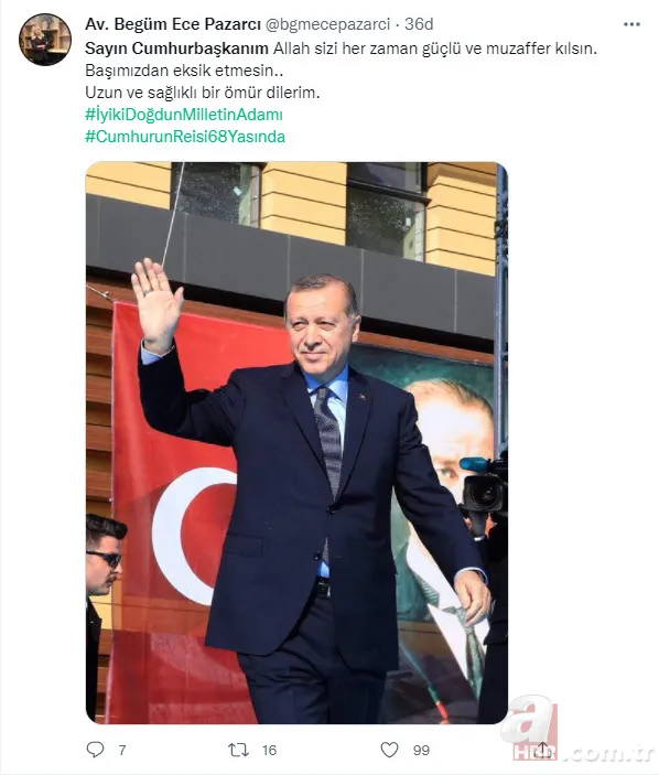 Başkan Erdoğan'ın 68'inci doğum günü | Sosyal medyadan binlerce kişi kutladı: İyi ki doğdun Reis 18