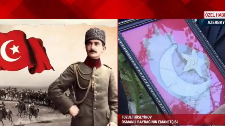 Son dakika: Gence'deki Osmanlı sancağı ilk kez A Haber'de! İşte Bakü Fatihi'nin sancağı