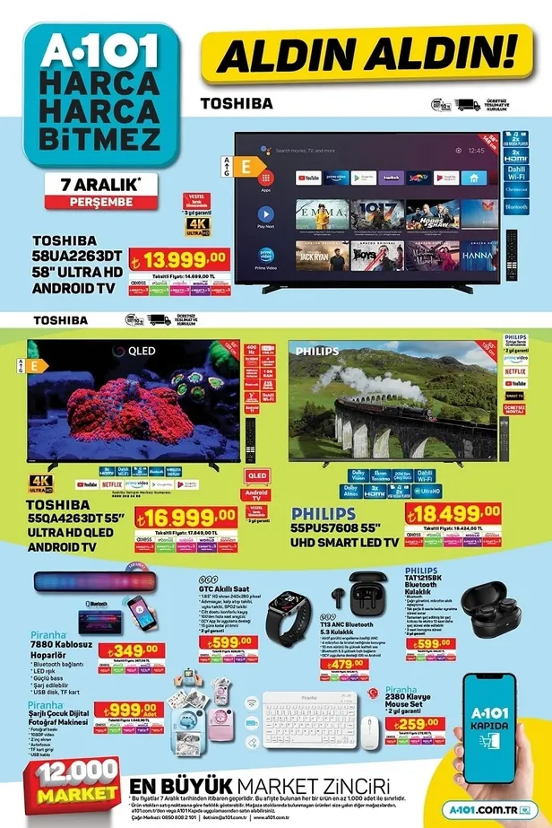 11 Aralık A101 aktüel ürünler kataloğu! Üç Tekerlekli Elektrikli Moped, Flavel Dijital Baskül , Kahve Makinesi, Smart Led TV uygun fiyata satışa sunuluyor