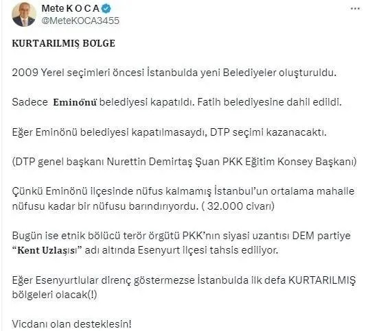 iyi-partiden-chpye-cok-sert-dem-tepkisi-esenyurt-demin-kurtarilmis-bolgesi-olacak-1711712277495.jpeg İYİ Parti'den CHP'ye çok sert DEM tepkisi: Esenyurt DEM'in "kurtarılmış bölgesi" olacak - 3
