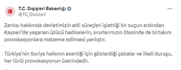 Bakan Yerlikaya’dan Kayseri’deki olaylara ilişkin açıklama: 63 hesap ile ilgili soruşturma başlatıldı | 6 gözaltı var