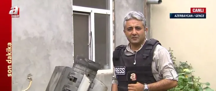 Son dakika: Dünya televizyonlarında ilk kez A Haber görüntüledi! İşte sivilleri hedef alan ve Gence’ye atılan Ermeni füzesi