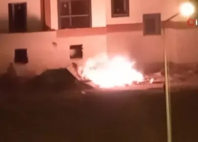 Edirne’de TOKİ şantiyesinde yangın paniği.