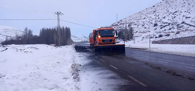 Erzurum'da Kop Dağı Geçidi'nde yoğun kar