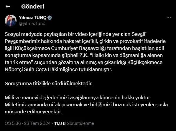 sosyal-medyada-hz-muhammede-hakaret-eden-kisi-tutuklandi-1721747422871.jpeg Sosyal medyada Hz. Muhammed'e hakaret eden kişi tutuklandı - 1