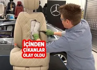 Mercedes koltuğunu kesenler şaşkına döndü! Mercedes koltuğunun içinden bakın neler çıktı!