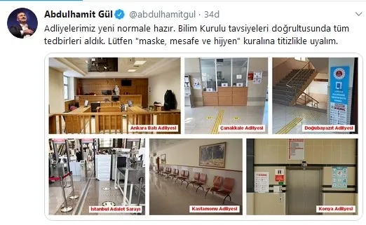 Adalet Bakanı Abdulhamit Gül: Adliyelerimiz yeni normale hazır - 1