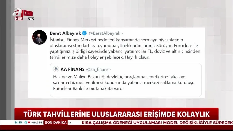 Hazine ve Maliye Bakanlığı takas ve saklama hizmeti için Euroclear Bank ile anlaştı |Video