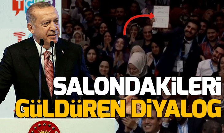 Başkan Erdoğan Genç kardeşim gösterdiğin kağıdı nasıl göreyim?