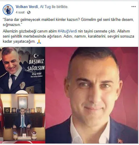 Şehit olan Rize Emniyet Müdürü Altuğ Verdi'nin kardeşi paylaştı: Abimin tayini cennete çıktı - 1