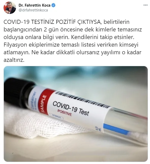 Sağlık Bakanı Fahrettin Koca koronavirüse yakalananlara seslendi - 1
