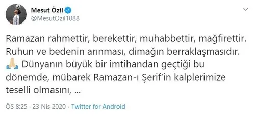 Mesut Özil’in Ramazan ayı paylaşımları büyük beğeni topladı