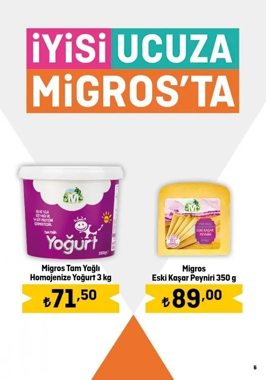 Migros 29 Eylül aktüel indirim kataloğunu yayınladı! Migros’da bu hafta piliç 54.50 TL, un 5kg 57.90 TL, Osmancık pirinç 2,5kg 76.90 TL, 40’lı tuvalet kağıdı 169.90 TL’den satılıyor