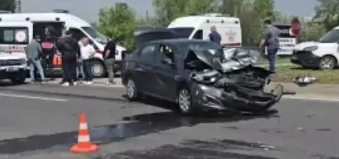 Düzce’de korkutan kaza! Hafif ticari araca otomobil çarptı: 3 yaralı
