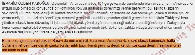 CHP İstanbul Milletvekili İbrahim Kaboğlu Sultanahmet Camii’nin müze olmasını istedi - 1