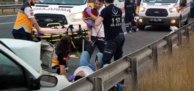 TEM’de feci kaza: 2’si çocuk 13 kişi yaralandı