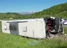 Kötü haber geldi! Yolcu otobüsü devrildi