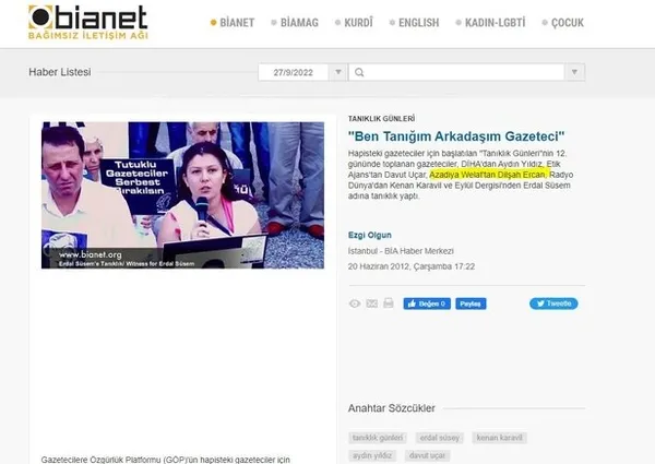 Mersin’de polisi şehit eden terörist Dilşah Ercan CHP raporunda! Tutuklu gazeteci dediler Zozan Tolan kod adlı PKK’lı çıktı