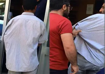 Kolunu sakladı cami önünde dilendi