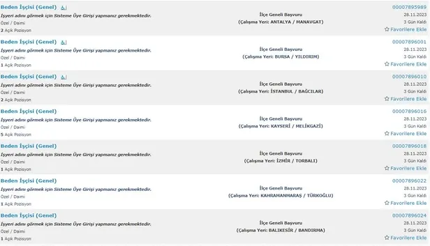 KPSS’SİZ MÜLAKATSIZ 29 BİN İŞÇİ ALINACAK! İŞKUR ilkokul mezunu alım yapacak kurumların listesini ve ilanları açıkladı