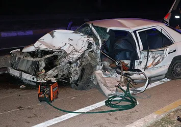 Afyonkarahisar'da otomobil ata çarptı: 1 ölü, 2 yaralı