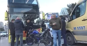 İETT motosiklete çarptı!